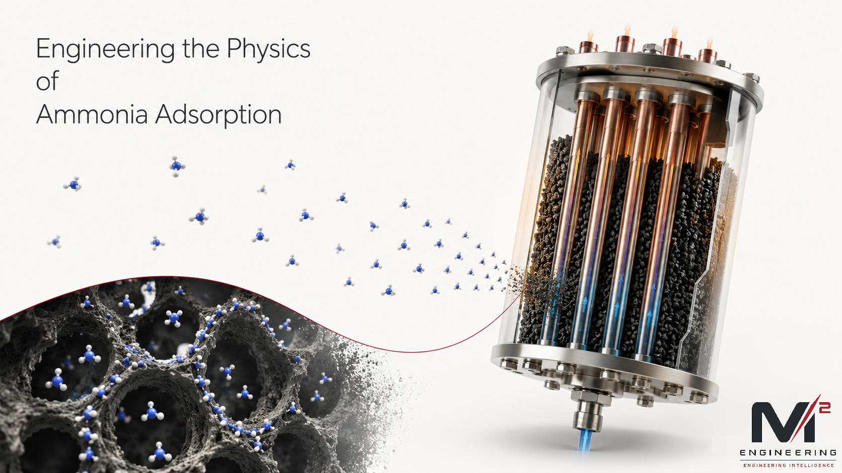 Ammonia adsorption heat pump model showing conservation-law based energy and mass balances