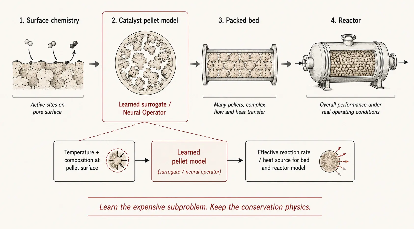 Neural Operator surrogate replacing an expensive pellet-scale calculation