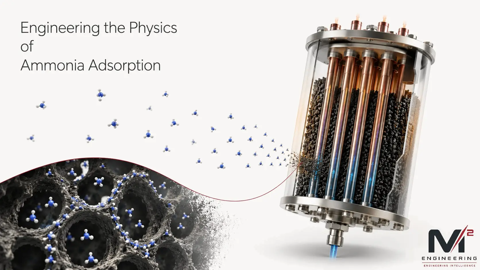 Ammonia adsorption heat pump model showing conservation-law based energy and mass balances