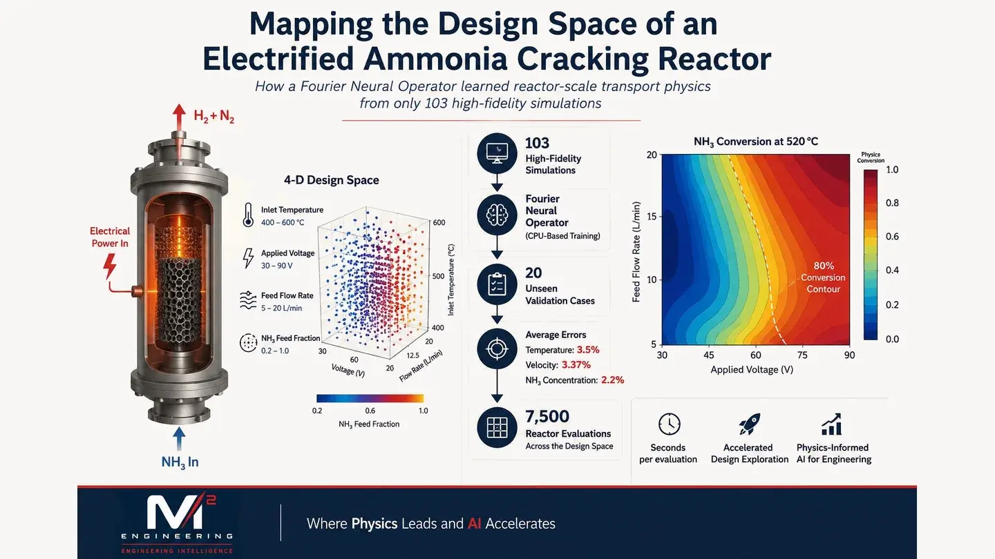 Design-space map for an electrified ammonia cracking reactor