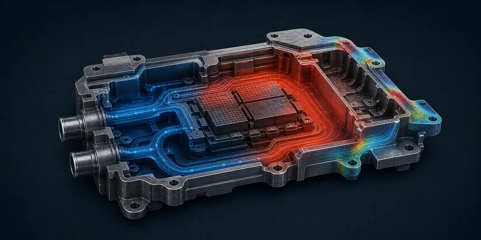 Coupled thermal, fluid, and structural fields in a cooled component